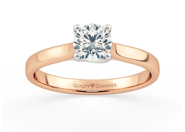 Round Brilliant Mirabelle Diamond Ring in 9K Rose Gold