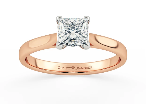 Princess Romantico Diamond Ring in 18K Rose Gold