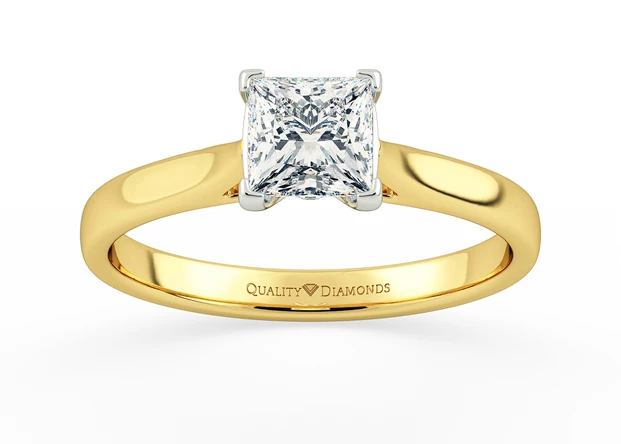 Princess Romantico Diamond Ring in 18K Yellow Gold