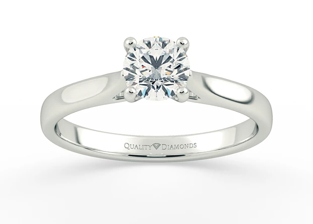 Round Brilliant Romantico Diamond Ring in 9K White Gold