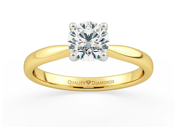 Round Brilliant Sempre Diamond Ring in 9K Yellow Gold