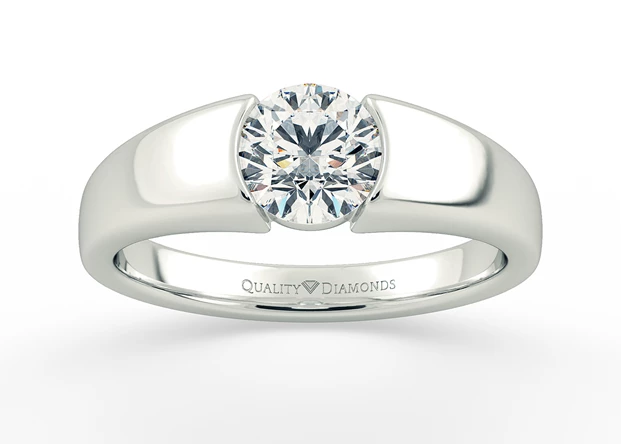 Round Brilliant Vesta Diamond Ring in Palladium