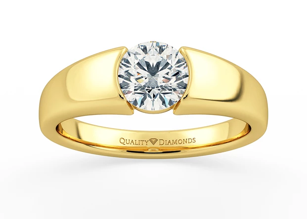 Round Brilliant Vesta Diamond Ring in 18K Yellow Gold