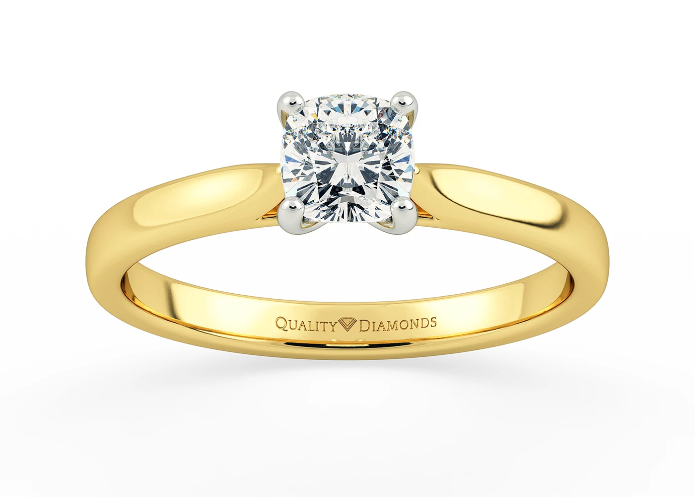 Cushion Rosa Diamond Ring in 18K Yellow Gold
