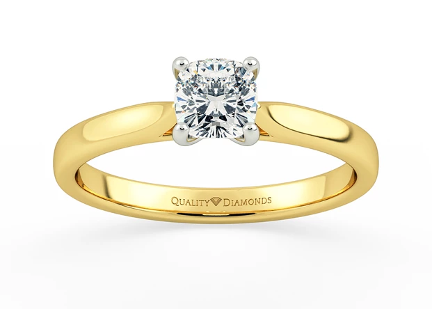 Cushion Rosa Diamond Ring in 18K Yellow Gold