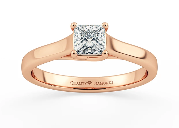 Princess Hita Diamond Ring in 9K Rose Gold