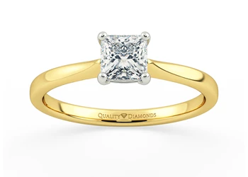 Princess Nara Diamond Ring in 18K Yellow Gold