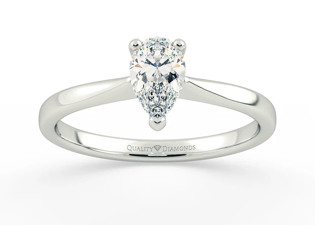 Pear Hera Diamond Ring in 9K White Gold