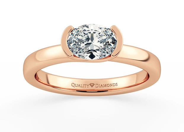 Oval Hanita Diamond Ring in 18K Rose Gold