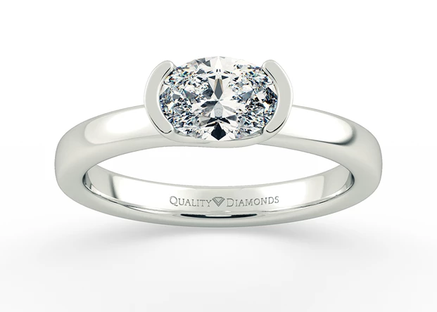 Oval Hanita Diamond Ring in Palladium