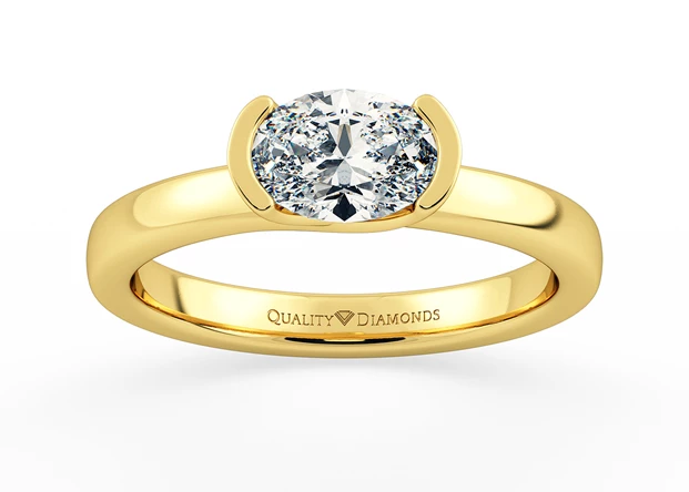 Oval Hanita Diamond Ring in 9K Yellow Gold