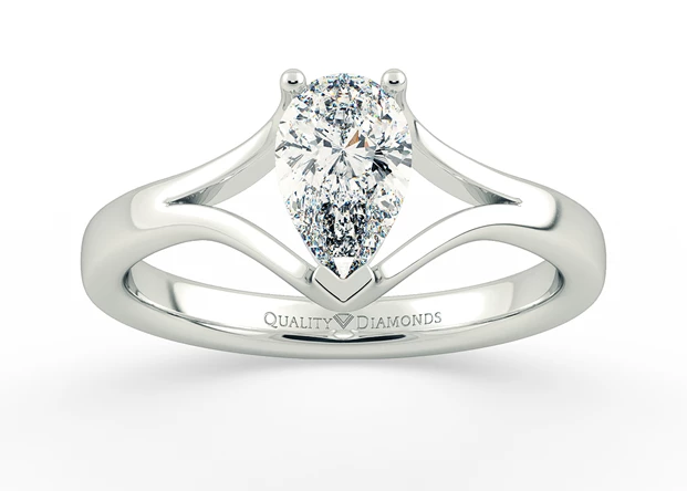 Pear Aurelia Diamond Ring in 9K White Gold