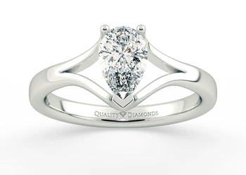 Pear Aurelia Diamond Ring in 18K White Gold