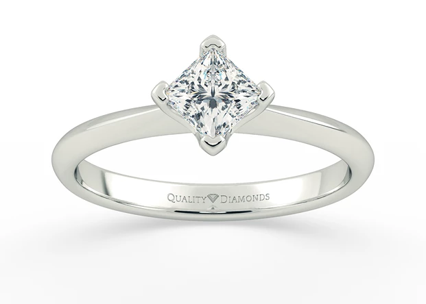 Princess Olfa Diamond Ring in Palladium