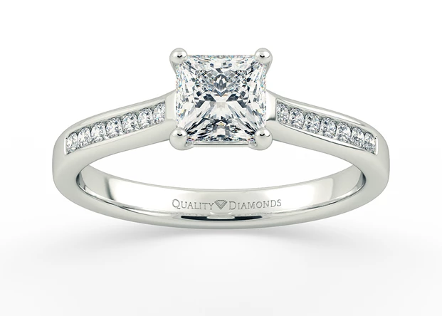 Diamond Set Princess Nara Diamond Ring in Palladium