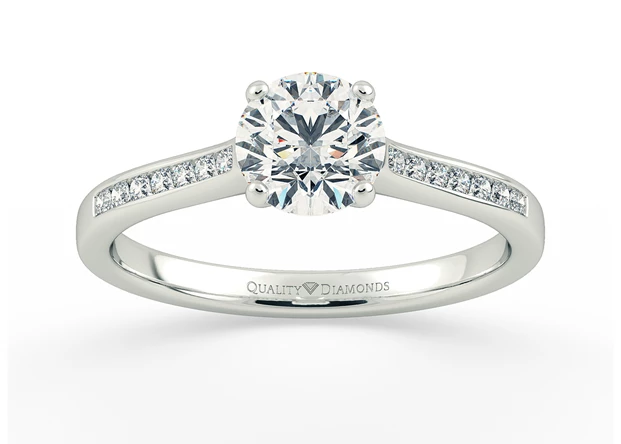 Diamond Set Round Brilliant Nara Diamond Ring in Platinum