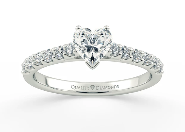 Diamond Set Heart Milena Diamond Ring in Platinum