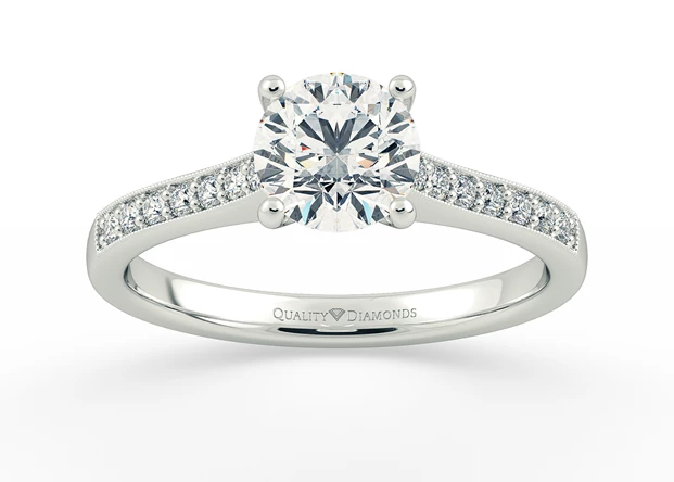 Diamond Set Round Brilliant Beau Diamond Ring in 9K White Gold