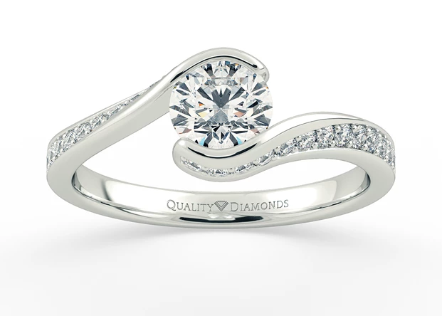 Diamond Set Round Brilliant Hermosa Diamond Ring in Platinum