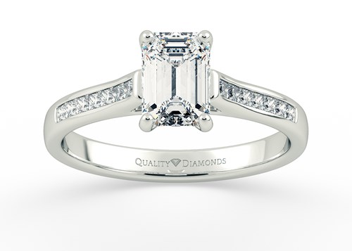 Contemporary Emerald Cut Diamond Engagement Ring