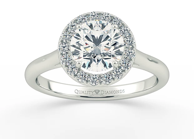 Diamond Set Round Brilliant Dolce Diamond Ring in 9K White Gold