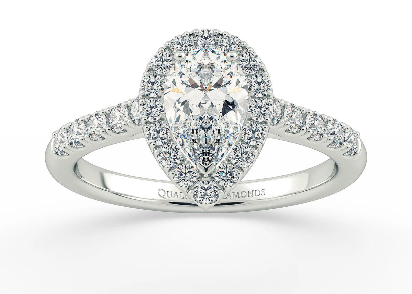 Diamond Set Pear Bijou Diamond Ring in Platinum